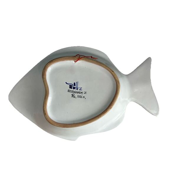 Hernandez Puebla Mexico Talavera Pottery Colorful Fish Dish Bowl Wall Decor - Picture 11 of 12